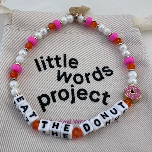 Little Words Project Jewelry - Little Words Project x Dunkin Eat The Donut Beaded Bracelet with Donut Charm